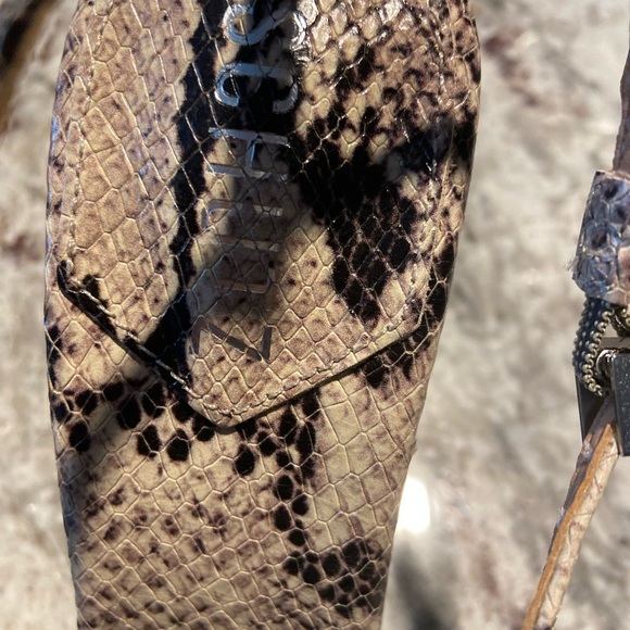 Vikki Snake -Embossed Leather Lace Up Sandals - Picture 6 of 6